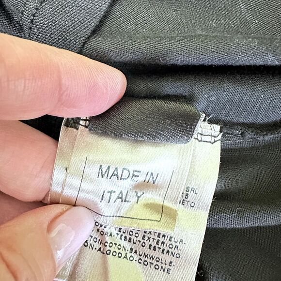 Matchless Women's Cotton Black Long Sleeve Embelished T-Shirt SZ L Made in Italy - Picture 14 of 16